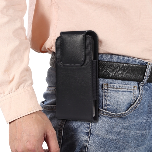 

For 6.2-6.5 inch Mobile Phone Crazy Horse Oxford Cloth Waist Bag(Black)