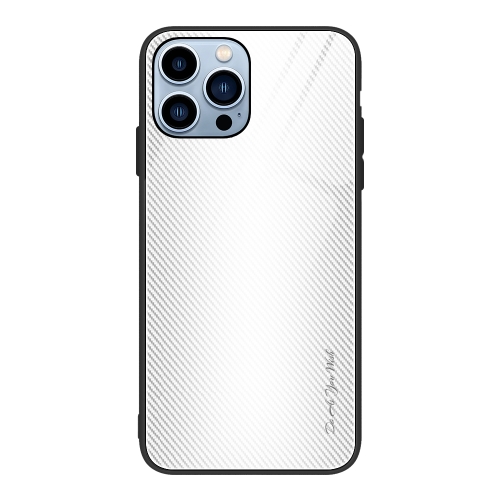 

For iPhone 15 Pro Texture Gradient Glass TPU Phone Case(White)