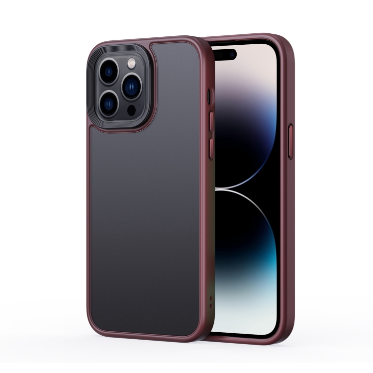 

For iPhone 15 Pro Max Frosted Back Shockproof Phone Case(Rose Red)