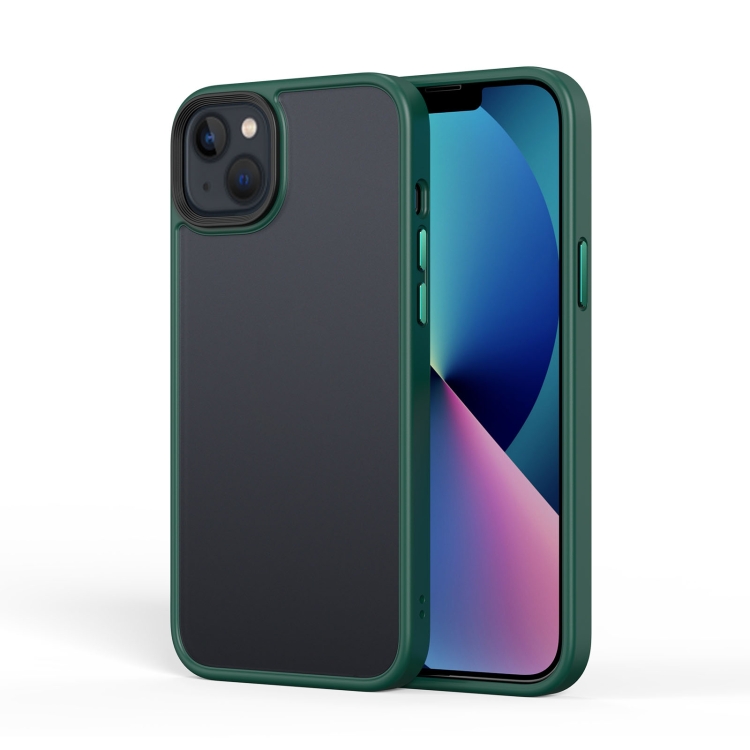 

For iPhone 15 Plus Frosted Back Shockproof Phone Case(Deep Green)