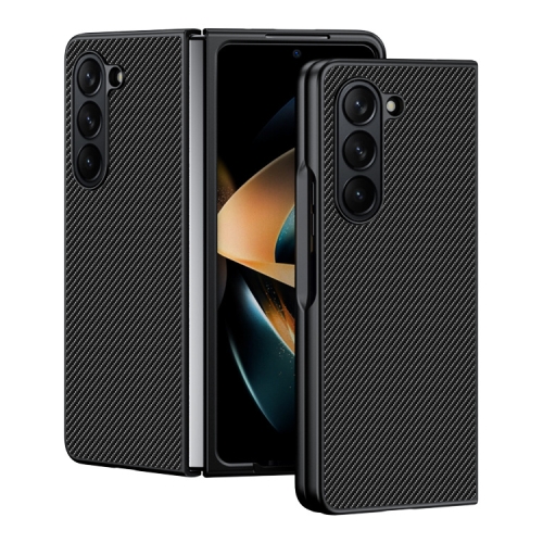 For Samsung Galaxy Z Fold5 Ultra-thin Carbon Fiber Texture Printing Phone Case(Black) for oppo a3 pro mofi ming series transparent ultra thin tpu phone case transparent