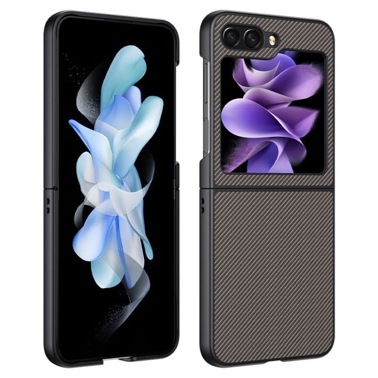 

For Samsung Galaxy Z Flip6 / Flip7 FE Ultra-thin Carbon Fiber Texture Printing Phone Case(Gold)