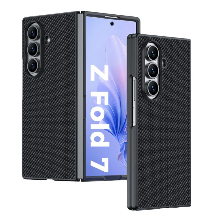 

For Samsung Galaxy Z Fold7 Ultra-thin Carbon Fiber Texture Printing Phone Case(Black)