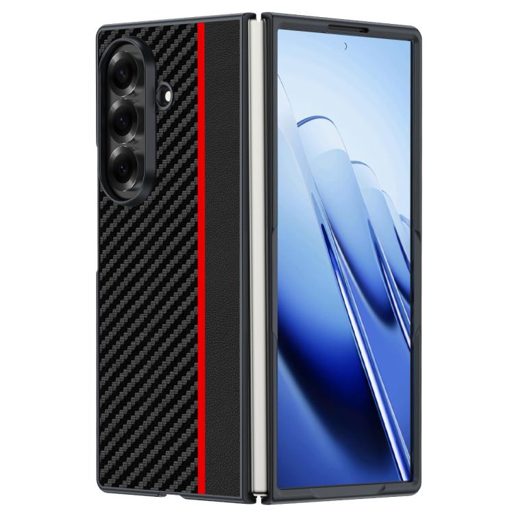For Galaxy Z Fold8 Ultra 5G Ultra-thin Carbon Fiber Texture Printing Phone Case(Black Red)