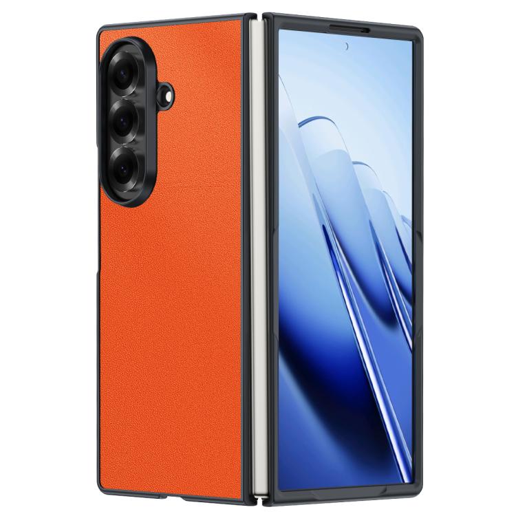 For Galaxy Z Fold8 Ultra 5G Ultra-thin Plain Skin Leather Phone Case(Orange)