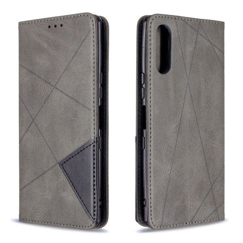 

For Sony Xperia L4 Rhombus Texture Horizontal Flip Magnetic Leather Case with Holder & Card Slots & Wallet(Grey)