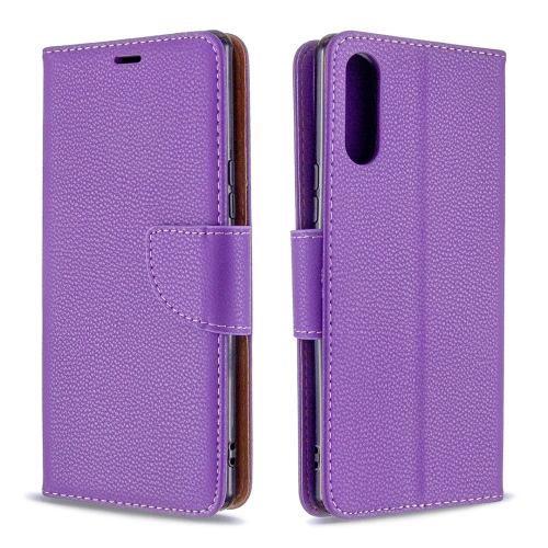 

For Sony Xperia L4 Litchi Texture Pure Color Horizontal Flip PU Leather Case with Holder & Card Slots & Wallet & Lanyard(Purple)