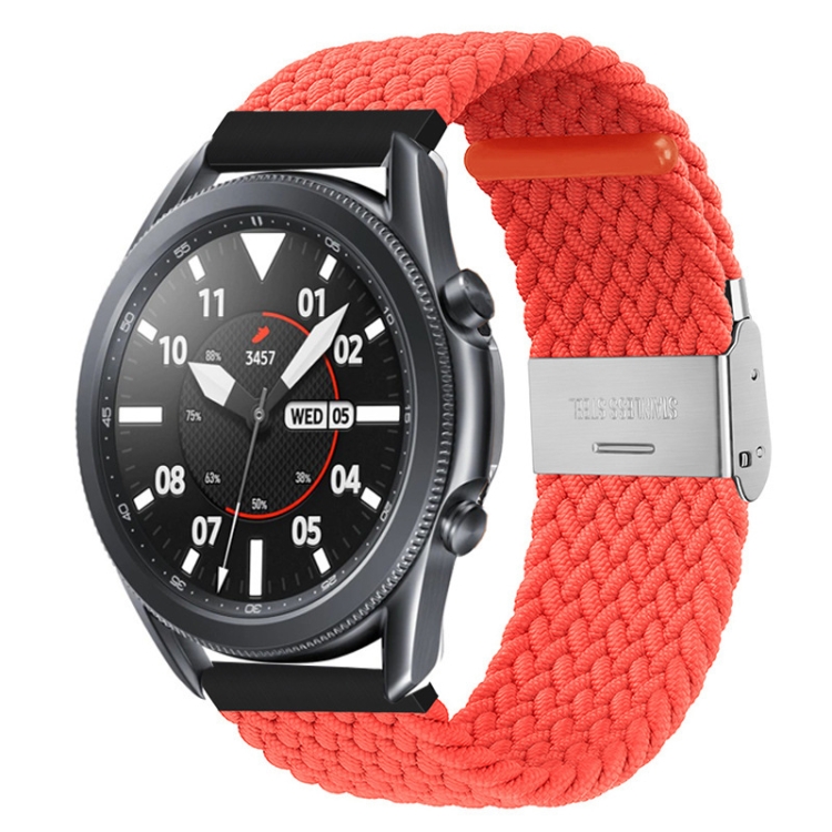 

For Huawei Watch 4 / 4 Pro Nylon Braided Metal Buckle Watch Band(Bright Pink)