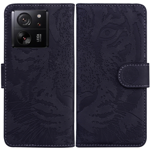

For Xiaomi 13T / 13T Pro / Redmi K60 Ultra Tiger Embossing Pattern Leather Phone Case(Black)