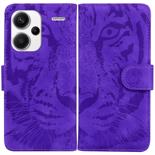 

For Xiaomi Redmi Note 13 Pro+ 5G Tiger Embossing Pattern Leather Phone Case(Purple)