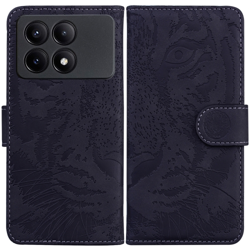 

For Xiaomi Redmi K70E / Poco X6 Pro Tiger Embossing Pattern Leather Phone Case(Black)
