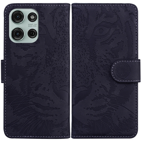 

For Motorola Moto G75 5G Tiger Embossing Pattern Leather Phone Case(Black)