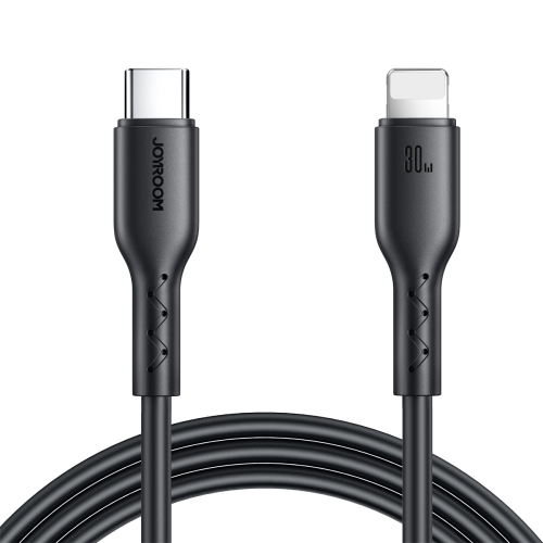 JOYROOM SA26-CL3 Flash Charge Series 30W USB-C / Type-C to 8 Pin Fast Charging Data Cable, Cable Length:1m(Black) 8 pin to 30 pin adapter cable cable length 10cm white