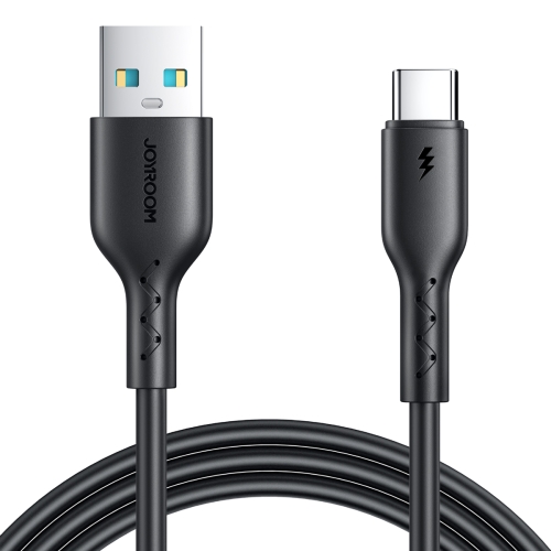 JOYROOM SA26-AC3 Flash Charge Series 3A USB to USB-C / Type-C Fast Charging Data Cable, Cable Length:1m(Black) itop coffee scale cup 3in1 weighing powder receiving and distribution accurate 0 1g 500g type c charging