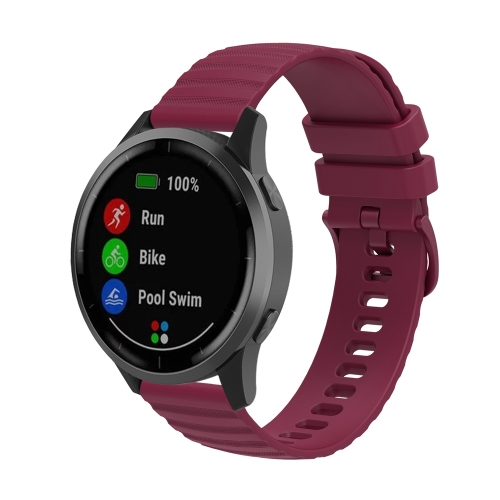 

For Huawei Watch 4 / 4 Pro Wavy Dot Pattern Solid Color Silicone Watch Band(Wine Red)