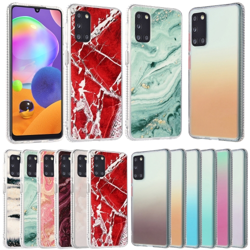 

For Samsung Galaxy A31 2pcs Gradient Marble Phone Case(Random Color Delivery)