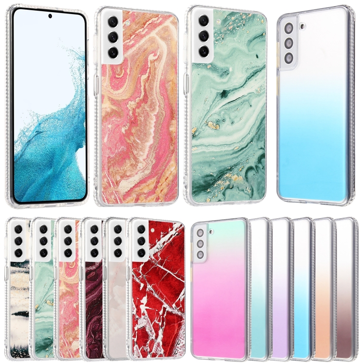 

For Samsung Galaxy S22+ 5G 2pcs Gradient Marble Phone Case(Random Color Delivery)