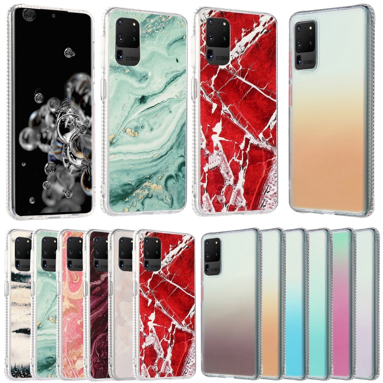 

For Samsung Galaxy S20 Ultra 2pcs Gradient Marble Phone Case(Random Color Delivery)