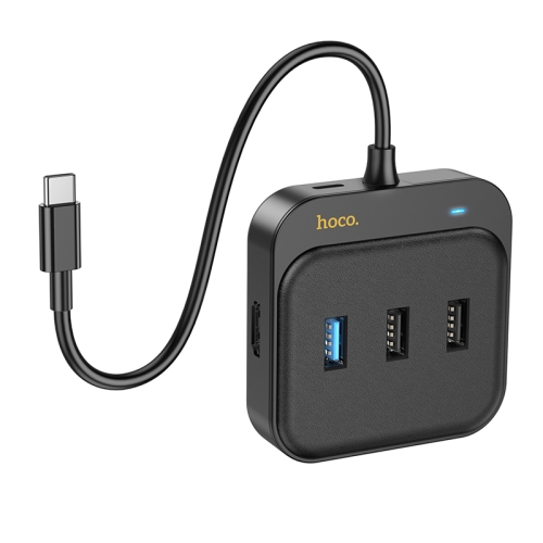 

hoco HB38 7 in 1 HDTV+SD/TF+USB3.0+USB2.0x2+PD100W Converter, Cable Length: 0.2m(Black)