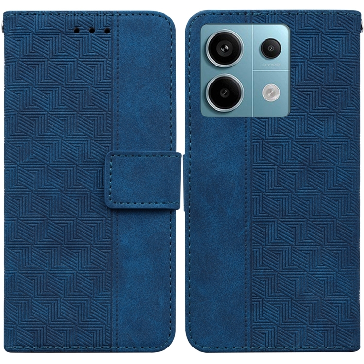

For Xiaomi Redmi Note 13 Pro 5G Geometric Embossed Leather Phone Case(Blue)