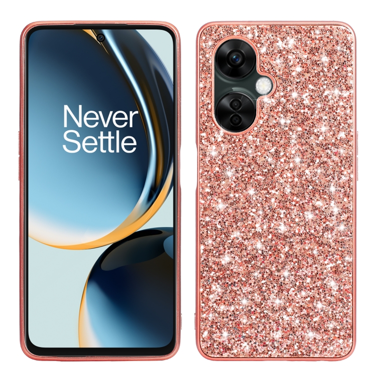 

For OnePlus Nord CE3 Glitter Powder Shockproof TPU Phone Case(Rose Gold)