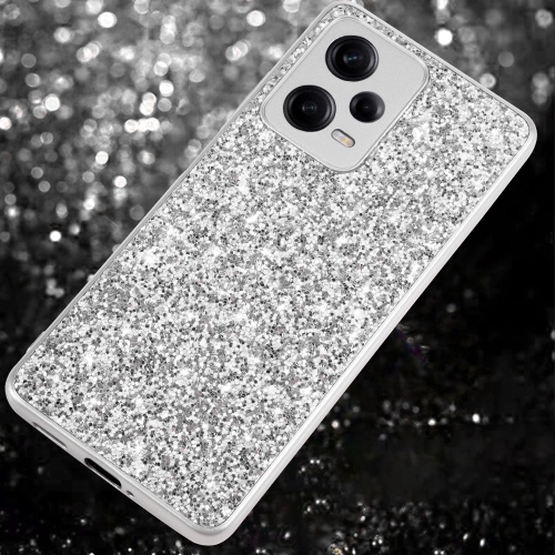 For Xiaomi Redmi Note 12 Pro 5G Global Glitter Powder Shockproof TPU Phone Case(Silver)