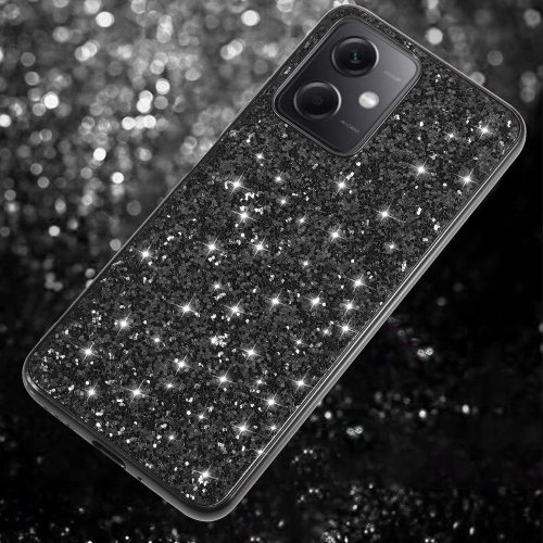 

For Xiaomi Redmi Note 12 4G/5G Global Glitter Powder Shockproof TPU Phone Case(Black)