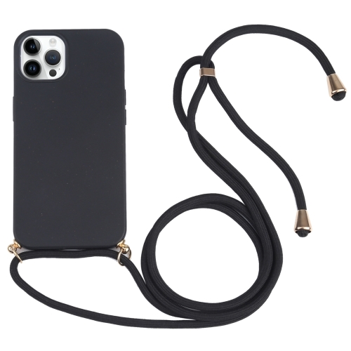Para iPhone 15 Pro Wheat Straw TPU Funda para teléfono a prueba de golpes  con cordón
