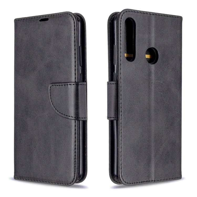

For Huawei Y6P Retro Lambskin Texture Pure Color Horizontal Flip PU Leather Case with Holder & Card Slots & Wallet & Lanyard(Black)