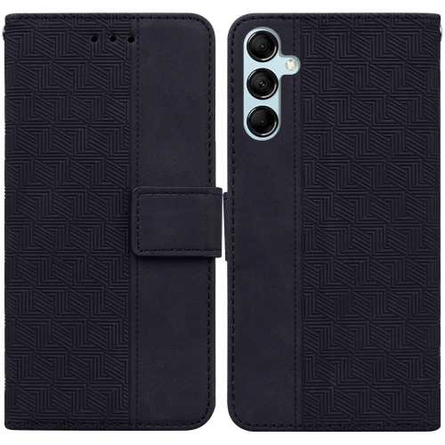 

For Samsung Galaxy M54 Geometric Embossed Leather Phone Case(Black)