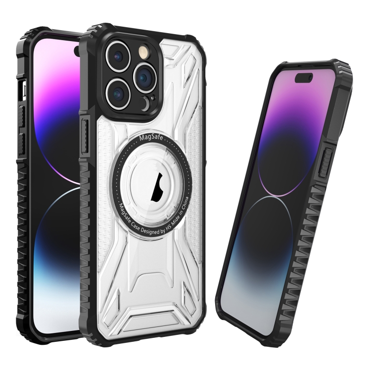 

For iPhone 15 Pro Double-sided Non-slip PC+TPU Magsafe Magnetic Phone Case(Black)