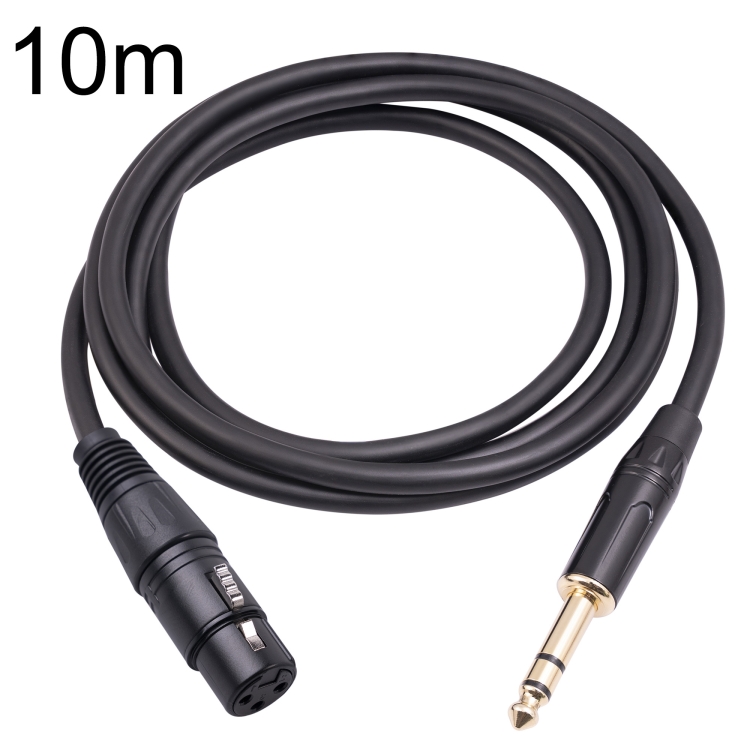 3-Pin Mini XLR Female To 1/4 TRS Balanced Cable – For Lavalier Mic, Black