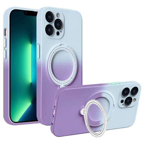 

For iPhone 13 Pro Max MagSafe Holder Gradient TPU Phone Case(Gray Purple)