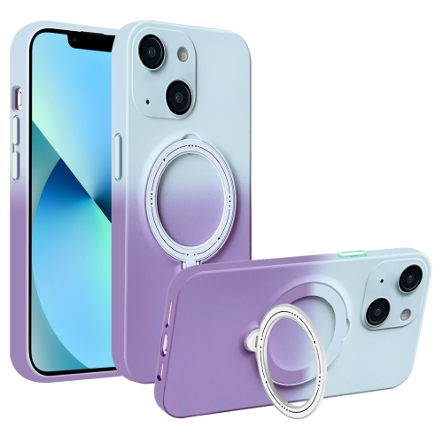 

For iPhone 13 MagSafe Holder Gradient TPU Phone Case(Gray Purple)