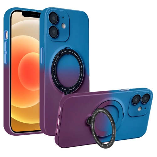 

For iPhone 12 MagSafe Holder Gradient TPU Phone Case(Blue Purple)