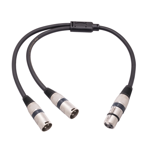 

2055YMMF-05 XLR 3pin Female to Dual Male Audio Cable, Length: 50cm(Black)