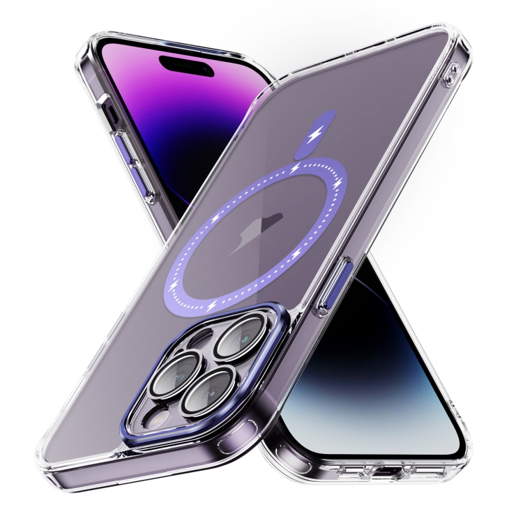 

For iPhone 15 Pro Airbag Shockproof MagSafe Phone Case(Light Purple)