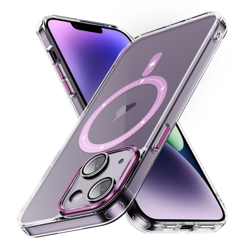 

For iPhone 15 Plus Airbag Shockproof MagSafe Phone Case(Pink)