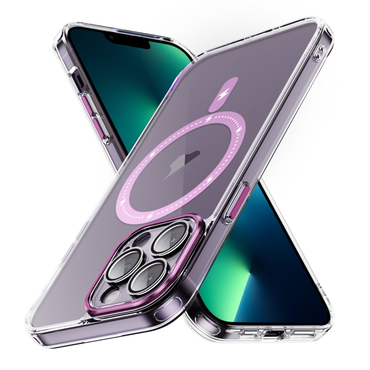 

For iPhone 13 Pro Max Airbag Shockproof MagSafe Phone Case(Pink)