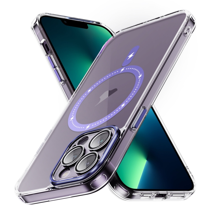 

For iPhone 13 Pro Max Airbag Shockproof MagSafe Phone Case(Light Purple)