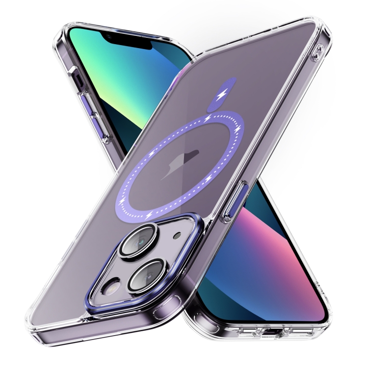 

For iPhone 13 Airbag Shockproof MagSafe Phone Case(Light Purple)