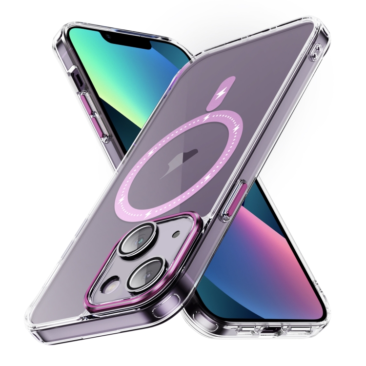

For iPhone 13 mini Airbag Shockproof MagSafe Phone Case(Pink)