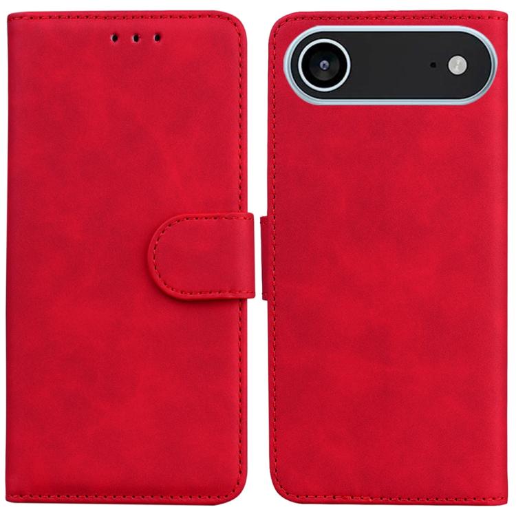 

For iPhone 17 Air Skin Feel Pure Color Flip Leather Phone Case(Red)