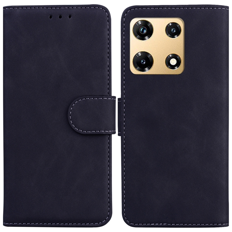 

For Infinix Note 30 Pro Skin Feel Pure Color Flip Leather Phone Case(Black)