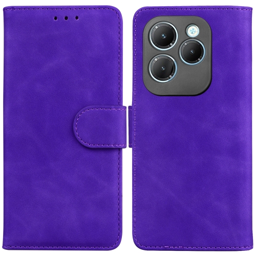 

For Infinix Hot 40 / 40 Pro Skin Feel Pure Color Flip Leather Phone Case(Purple)