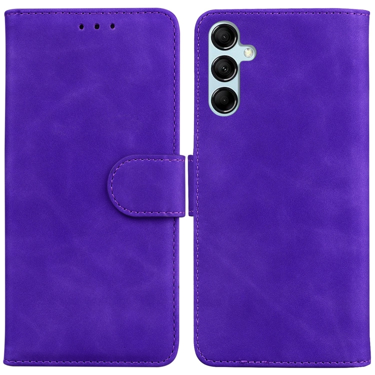 

For Samsung Galaxy M54 Skin Feel Pure Color Flip Leather Phone Case(Purple)