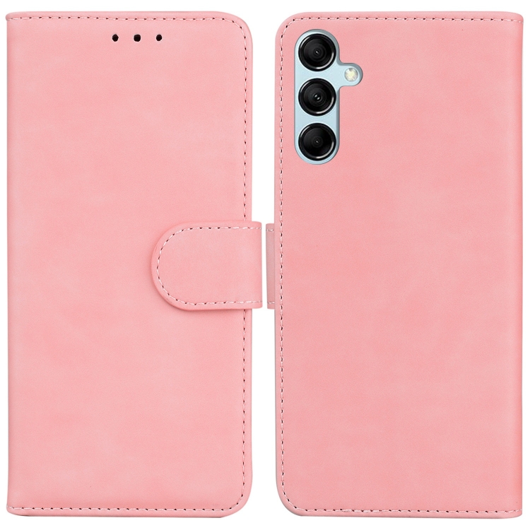 

For Samsung Galaxy M54 Skin Feel Pure Color Flip Leather Phone Case(Pink)