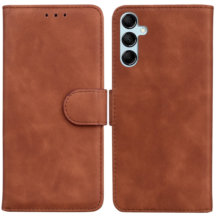 

For Samsung Galaxy M54 Skin Feel Pure Color Flip Leather Phone Case(Brown)