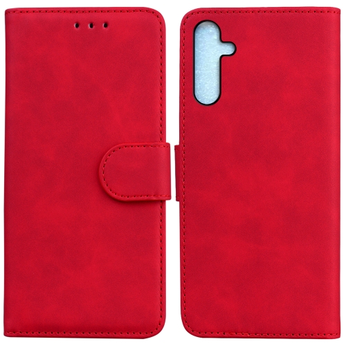 

For Samsung Galaxy A25 5G Skin Feel Pure Color Flip Leather Phone Case(Red)
