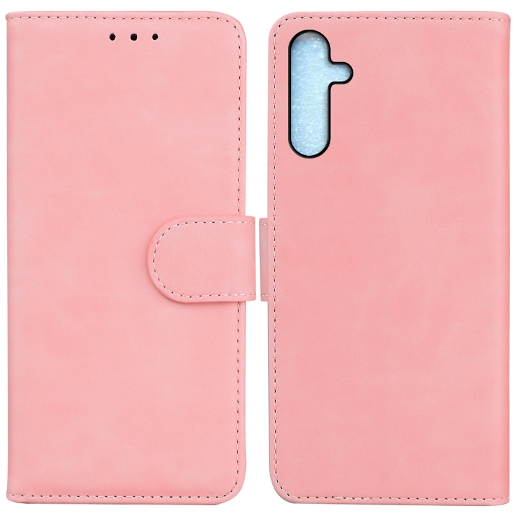 

For Samsung Galaxy A25 5G Skin Feel Pure Color Flip Leather Phone Case(Pink)